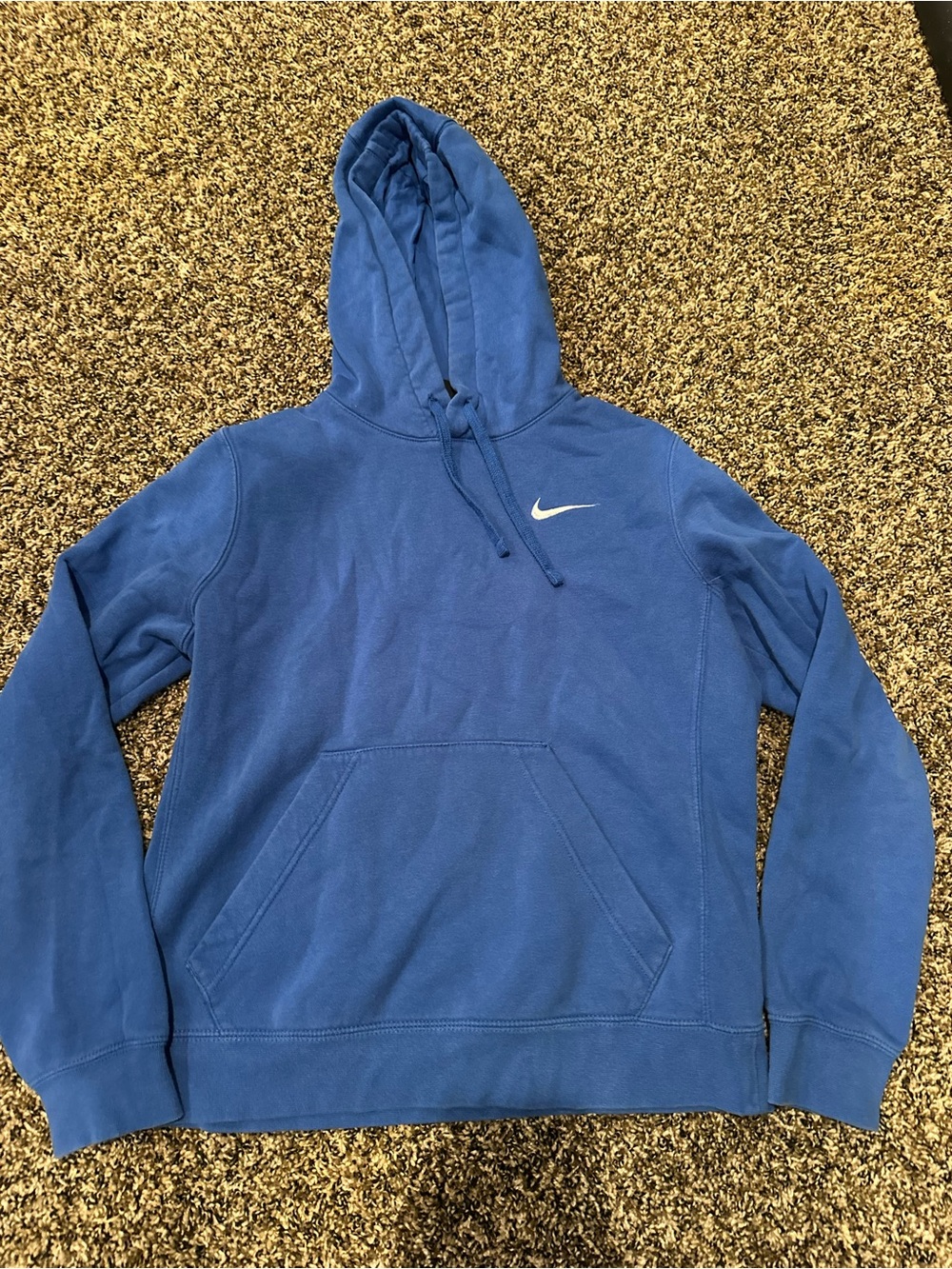 Nike Royal Blue Pullover Hoodie with White Swoosh